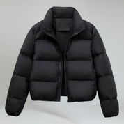 Abrigo acolchado de plumas, resistente al viento y ajustado, estilo informal de invierno. 0