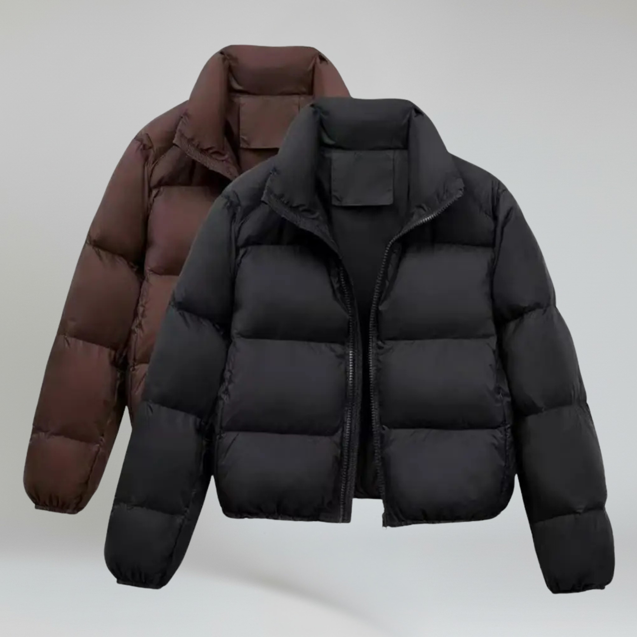 Abrigo acolchado de plumas, resistente al viento y ajustado, estilo informal de invierno. 4