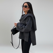 Abrigo de invierno – Tejido de felpa – Estilo chic de entretiempo