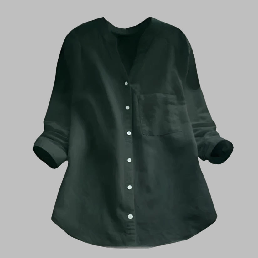 Blusa abotonada – Corte relajado – Estilo casual para el día a día 2