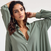 Blusa abotonada – Naranja brillante – Estilo casual de verano 1