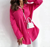 Blusa abotonada – Naranja brillante – Estilo casual de verano 4