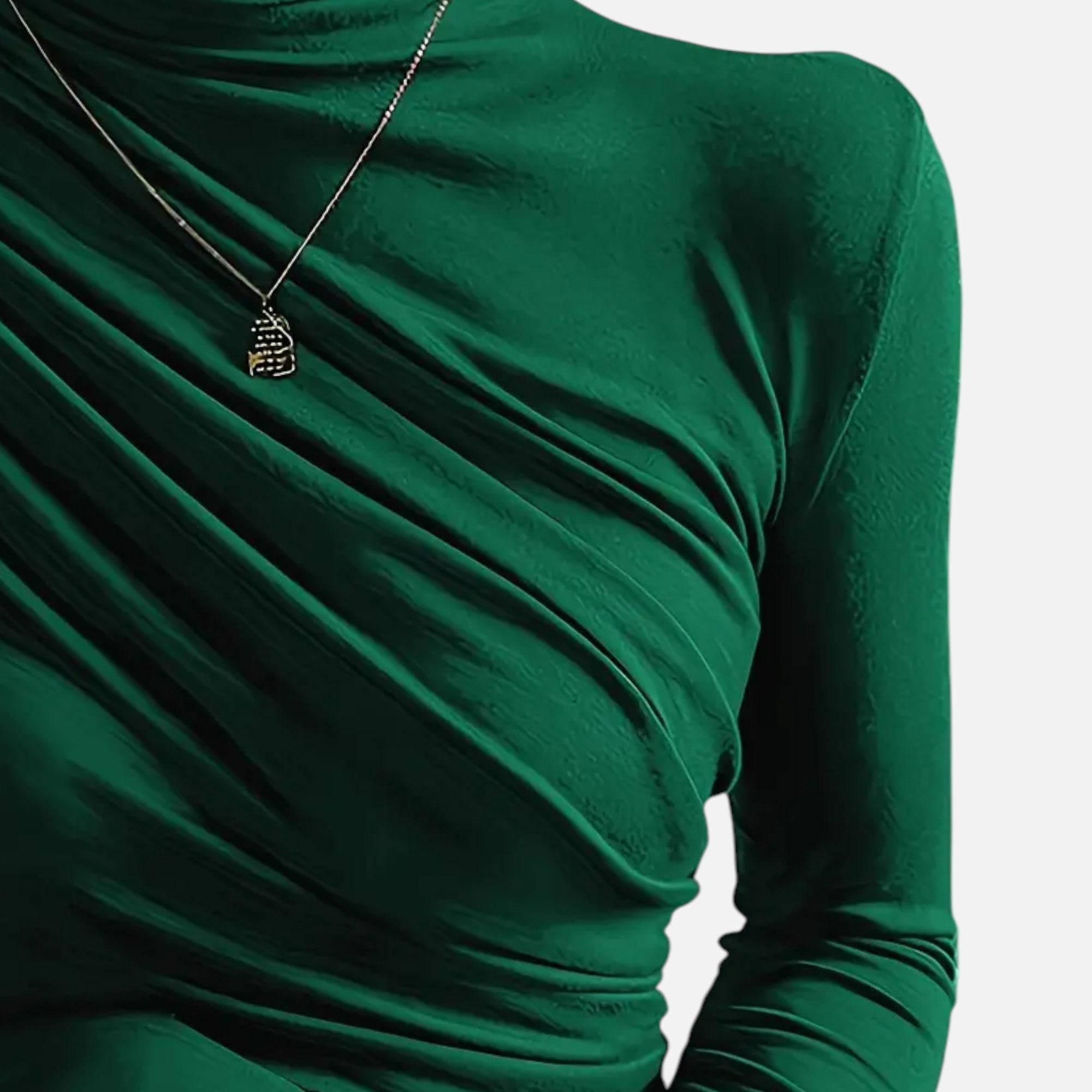 Blusa de cuello alto con detalle fruncido: estilo elegante para ir a la oficina o a la cena. 6