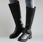 Botas clásicas hasta la rodilla con hebilla para mujer 1