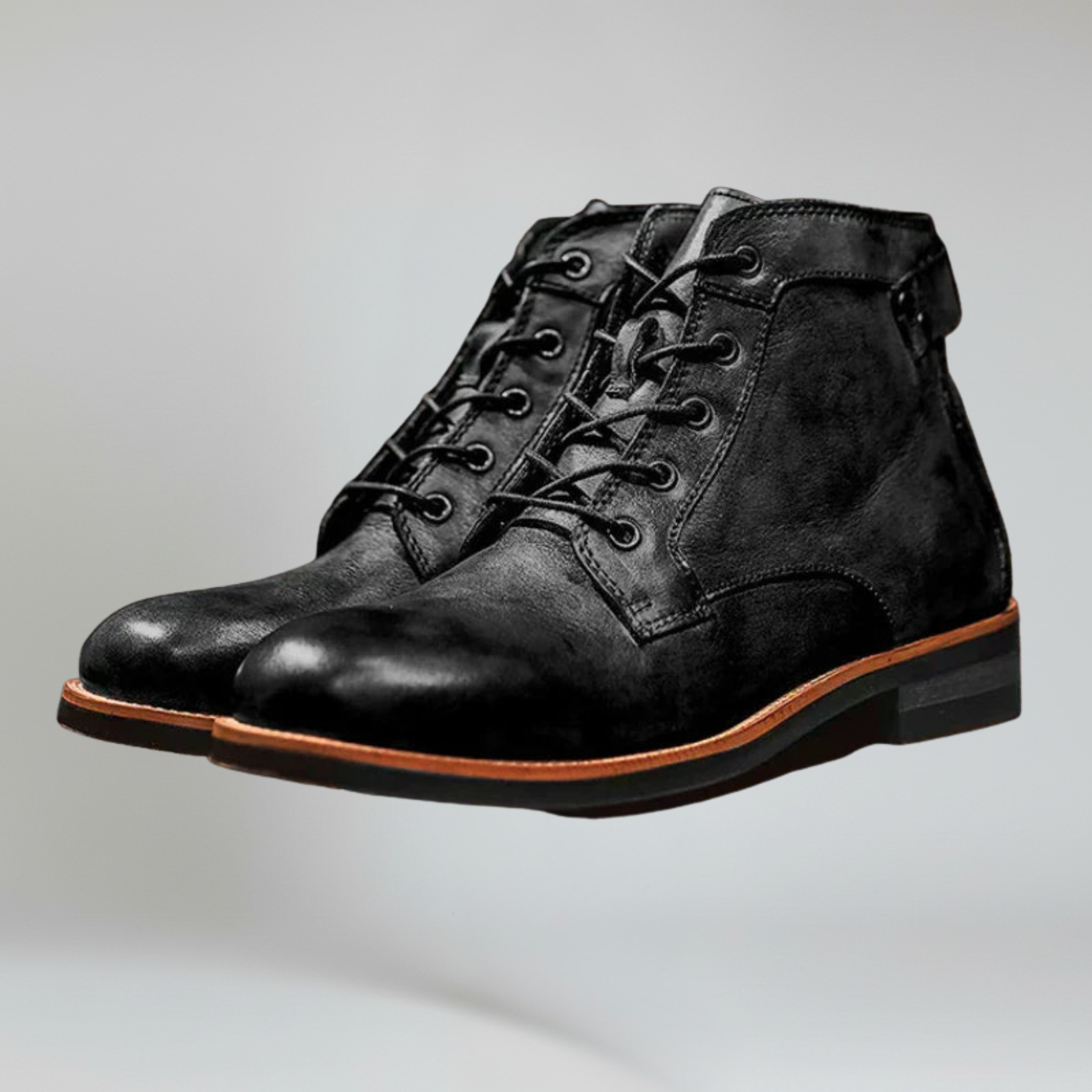 Botas de hombre – Punta redonda retro – Estilo versátil para el día a día 0