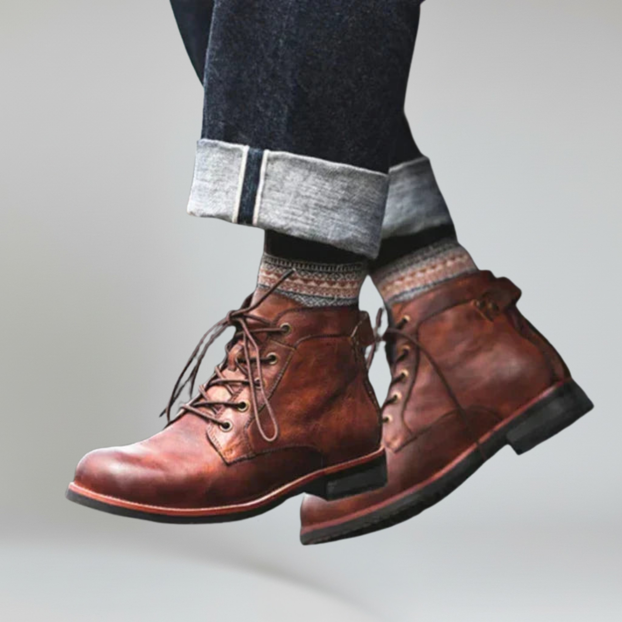 Botas de hombre – Punta redonda retro – Estilo versátil para el día a día 2