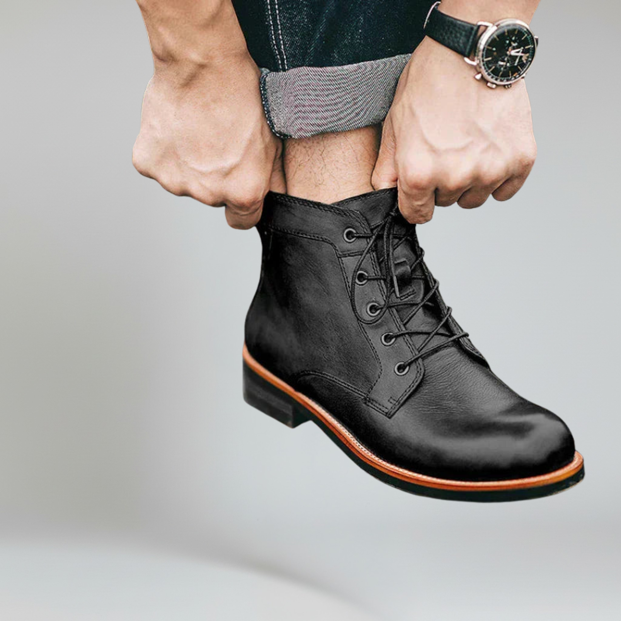 Botas de hombre – Punta redonda retro – Estilo versátil para el día a día 6