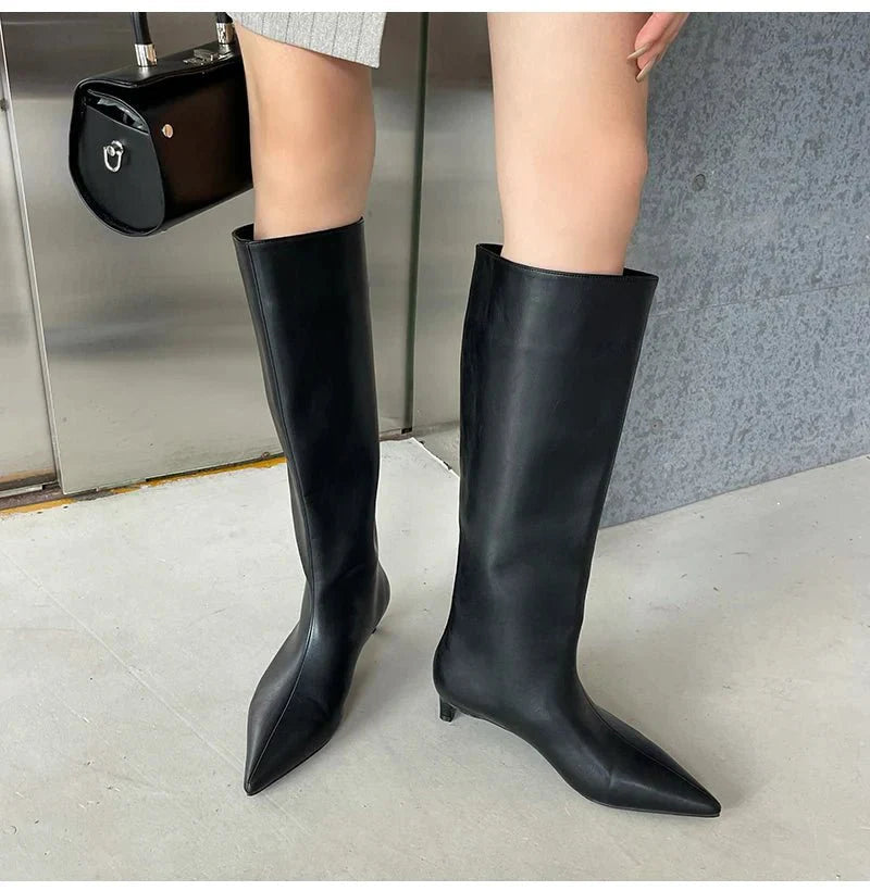 Botas hasta la rodilla – Punta puntiaguda – Estilo minimalista elegante 3