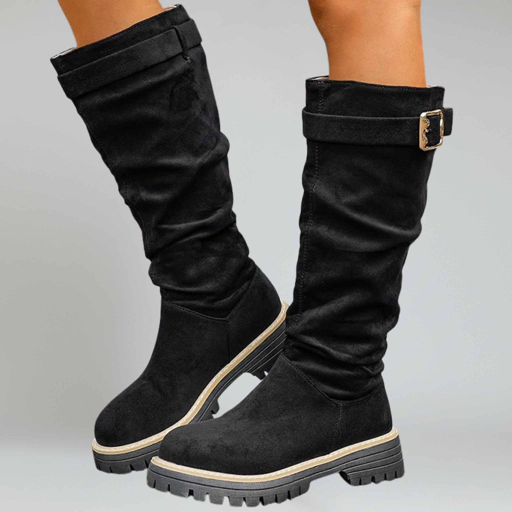 Botas negras hasta la rodilla para mujer 1