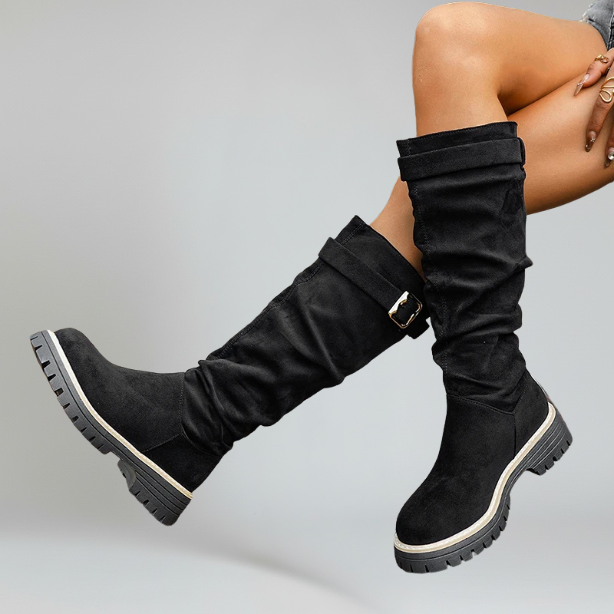 Botas negras hasta la rodilla para mujer 3