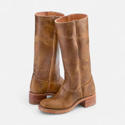 Botas vaqueras hasta la rodilla – Tacón grueso – Estilo western chic 4