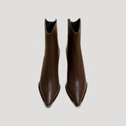 Botines de piel elegante con tacón de bloque para el día y la noche 2