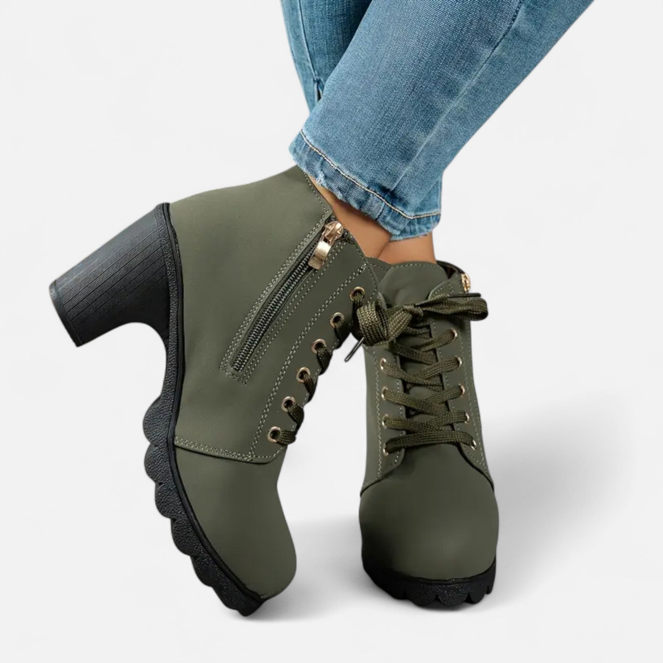 Botines de tacón cuadrado: estilo urbano chic para mujer 9