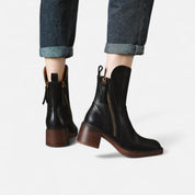 Botines negros con cremallera: calzado elegante de invierno 3