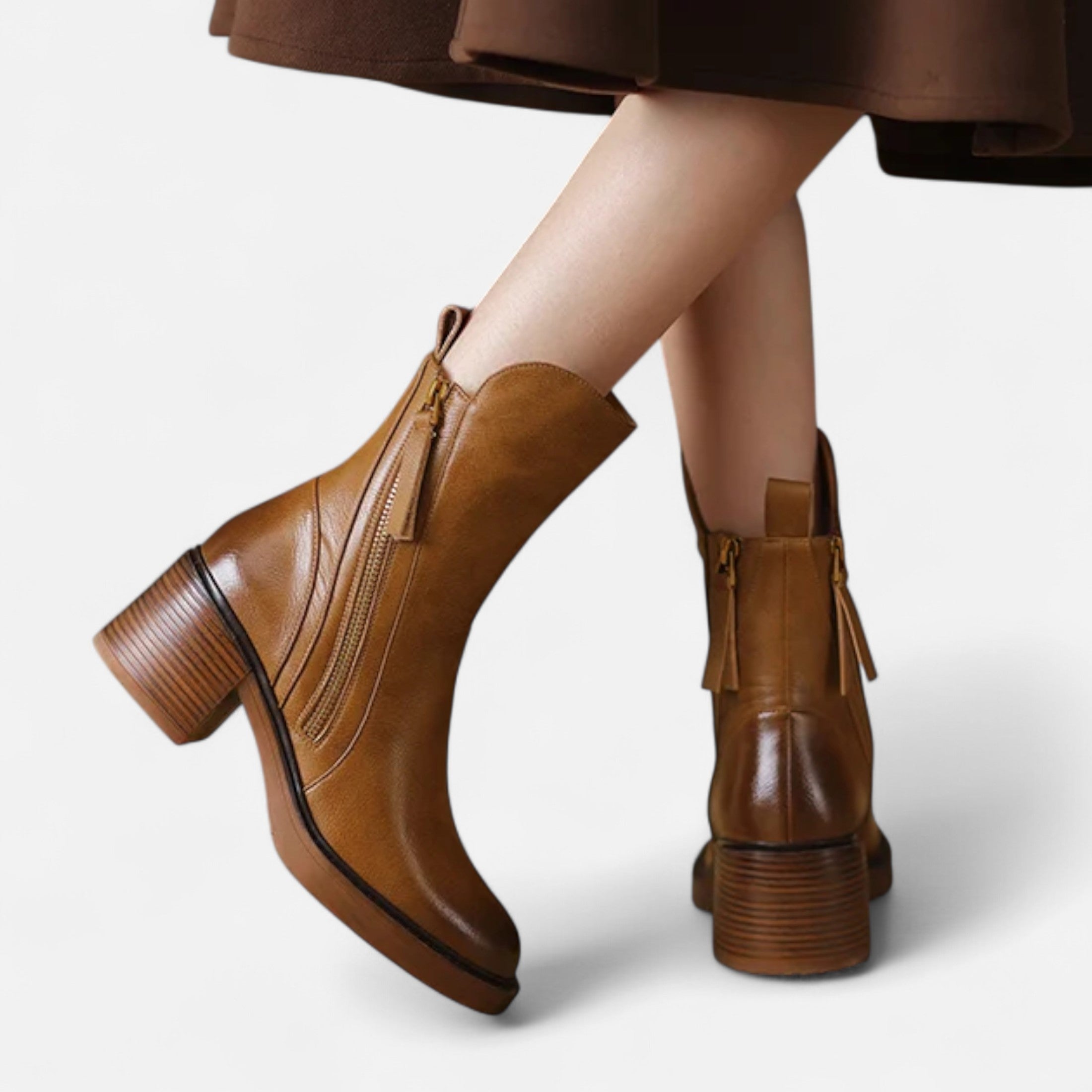 Botines negros con cremallera: calzado elegante de invierno 8