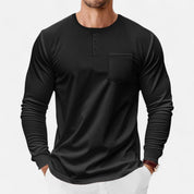 Camisa Henley de manga larga – Corte ajustado – Estilo casual versátil 0