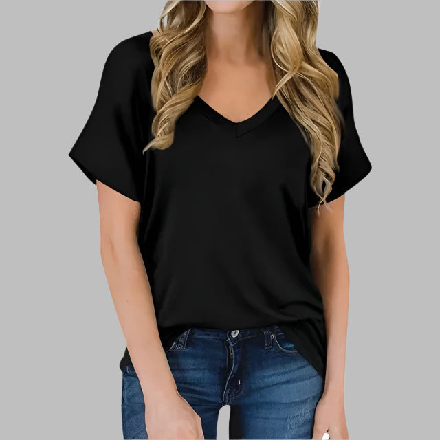 Camiseta de cuello en V – Algodón elástico suave – Imprescindible para el día a día 1