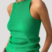 Camiseta de tirantes acanalada – Punto sin mangas – Estilo casual diario 1