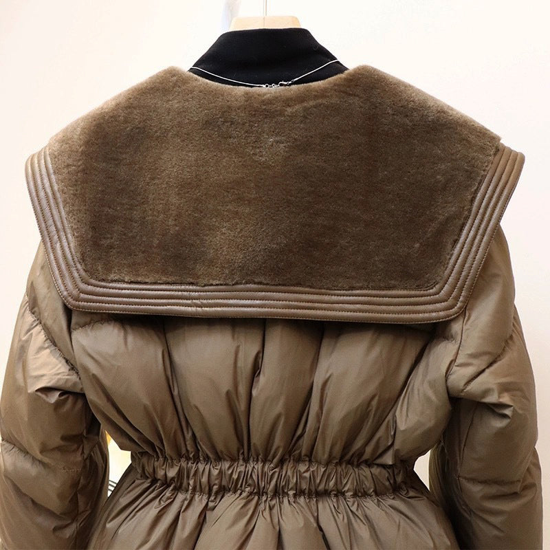 Chaqueta acolchada con cuello de piel sintética para un estilo cálido de invierno 3