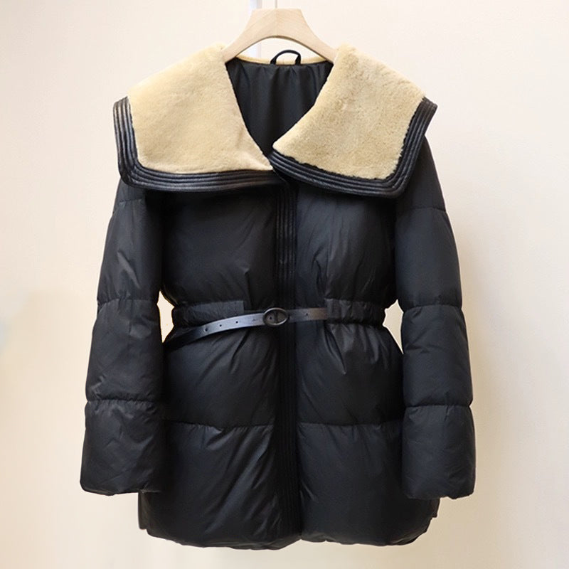 Chaqueta acolchada con cuello de piel sintética para un estilo cálido de invierno 5
