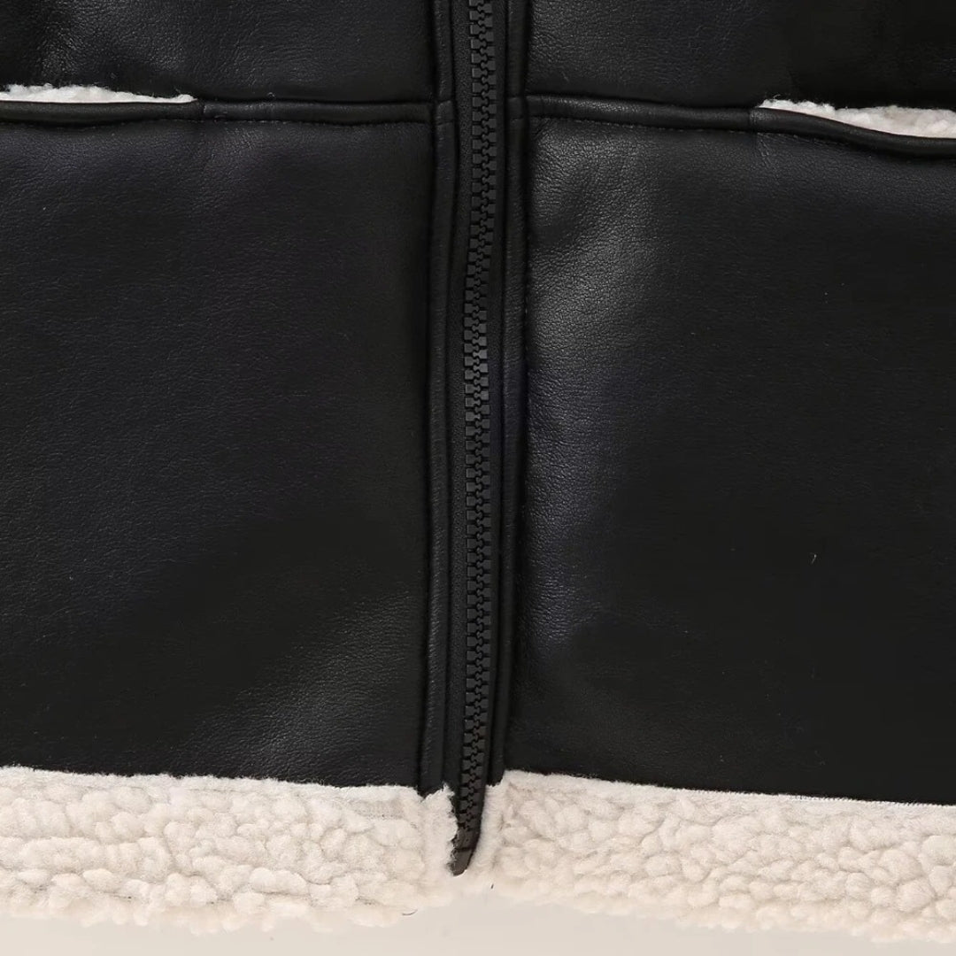 Chaqueta con forro de piel de oveja – Estilo urbano de invierno 7