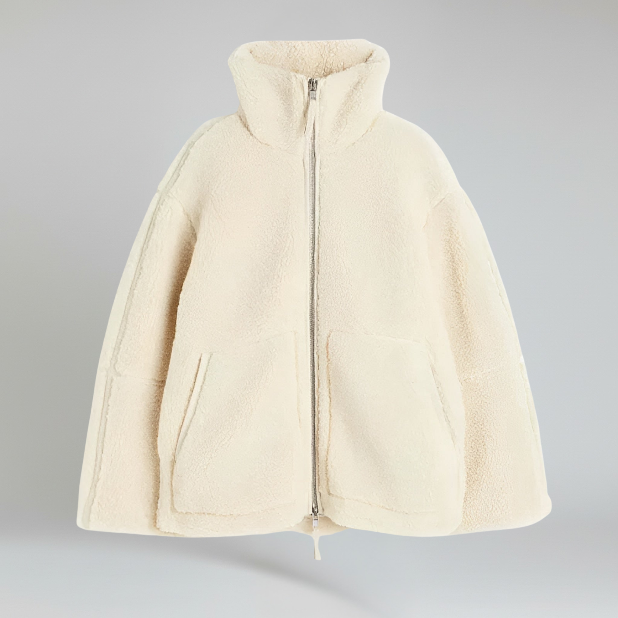 Chaqueta de felpa de peluche – Corte extragrande – Estilo invernal acogedor