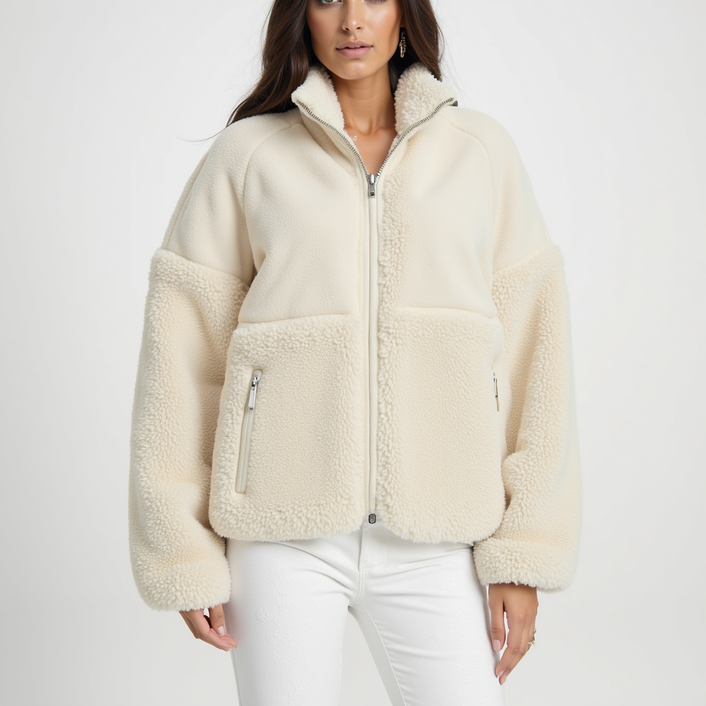 Chaqueta de felpa de peluche – Corte extragrande – Estilo invernal acogedor 1