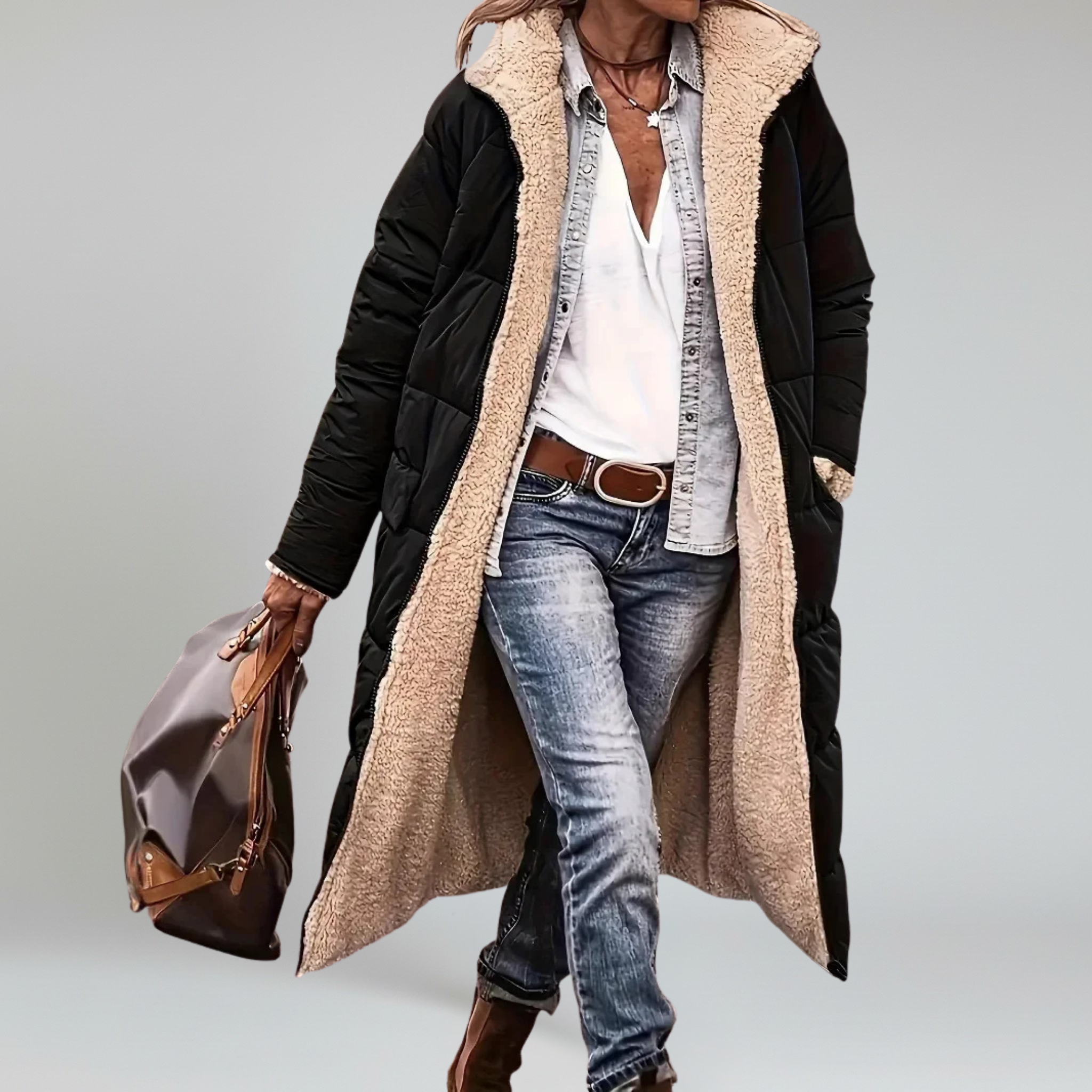 Chaqueta de invierno de doble cara – Relleno de algodón grueso – Estilo elegante 3