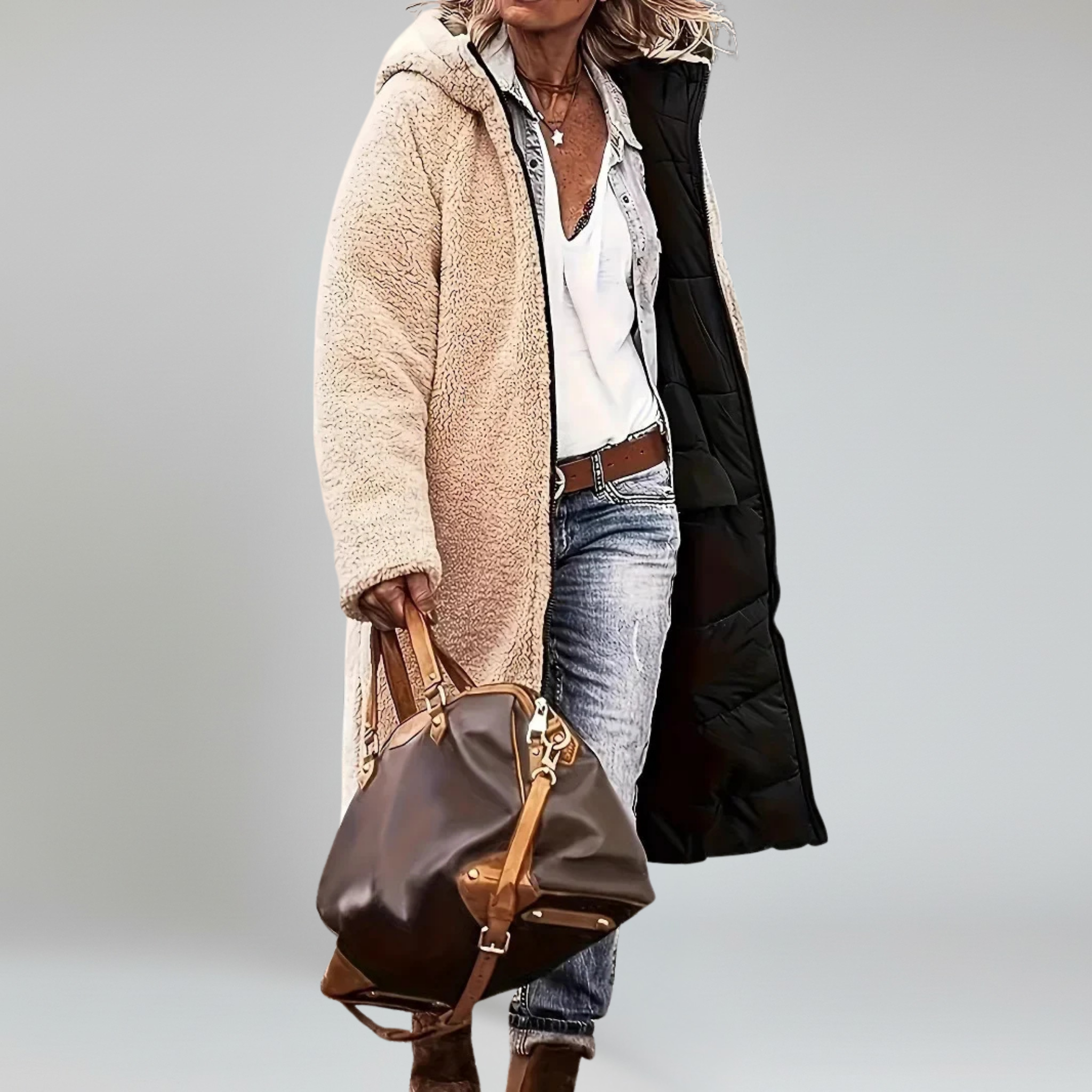 Chaqueta de invierno de doble cara – Relleno de algodón grueso – Estilo elegante 4