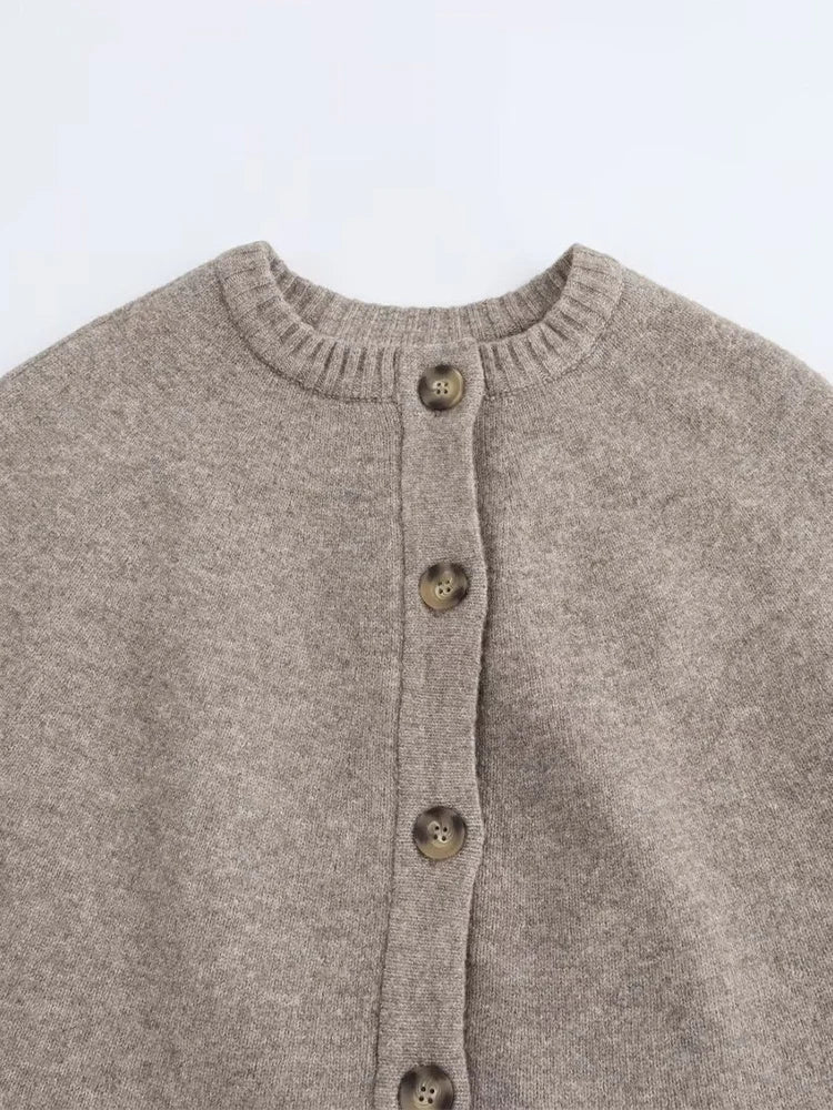 Chaqueta de mujer con diseño de capa de punto 4