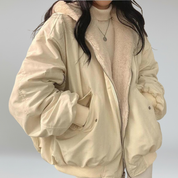 Chaqueta de piel sintética de corte extragrande: look informal y acogedor para el invierno 2