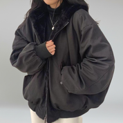 Chaqueta de piel sintética de corte extragrande: look informal y acogedor para el invierno 3