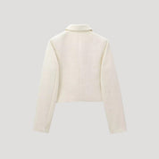 Chaqueta de tweed con lazo delantero y estilo elegante y corto 4