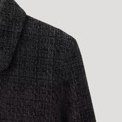 Chaqueta de tweed con lazo delantero y estilo elegante y corto 7