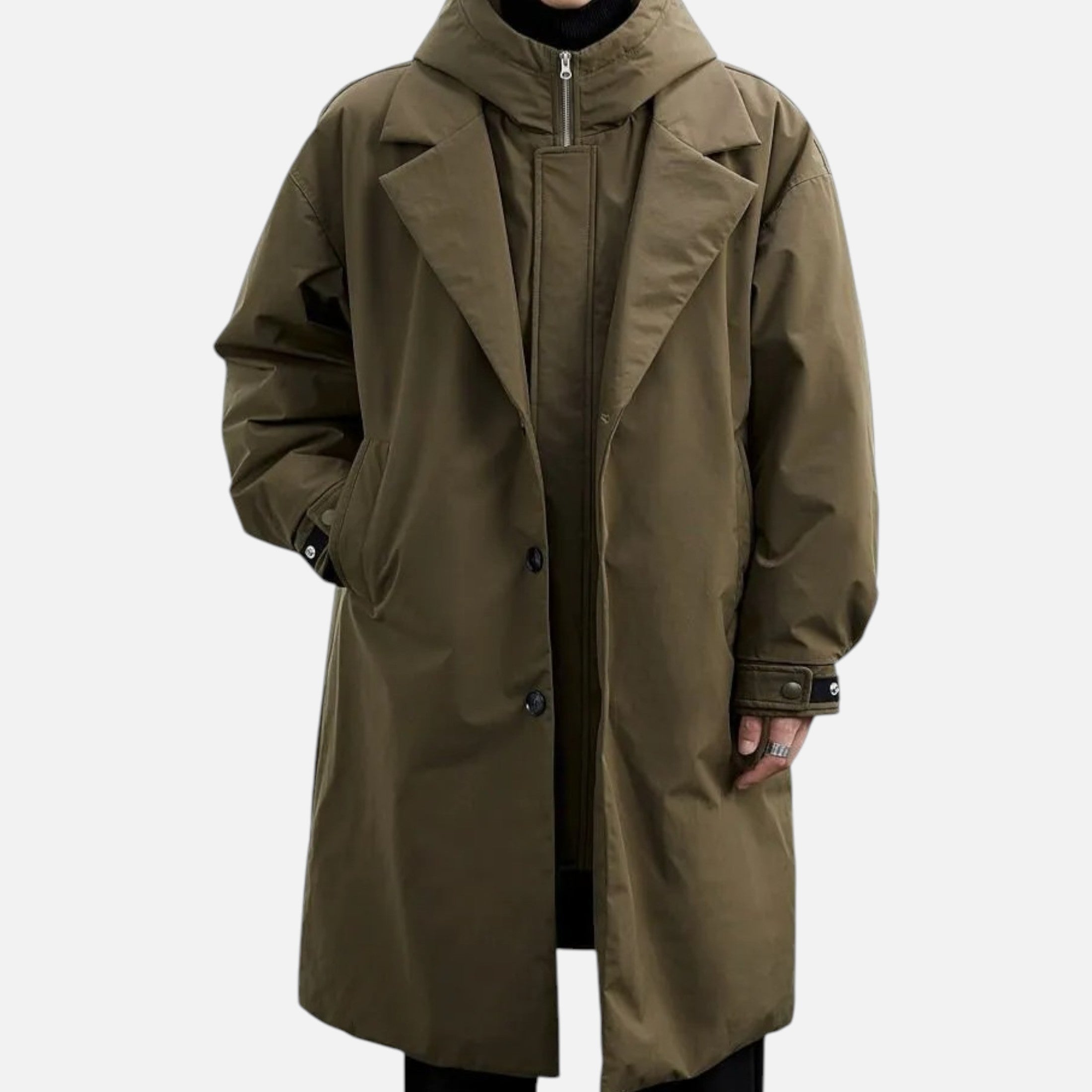 Chaqueta impermeable larga con capucha: prenda esencial y elegante para el invierno. 0