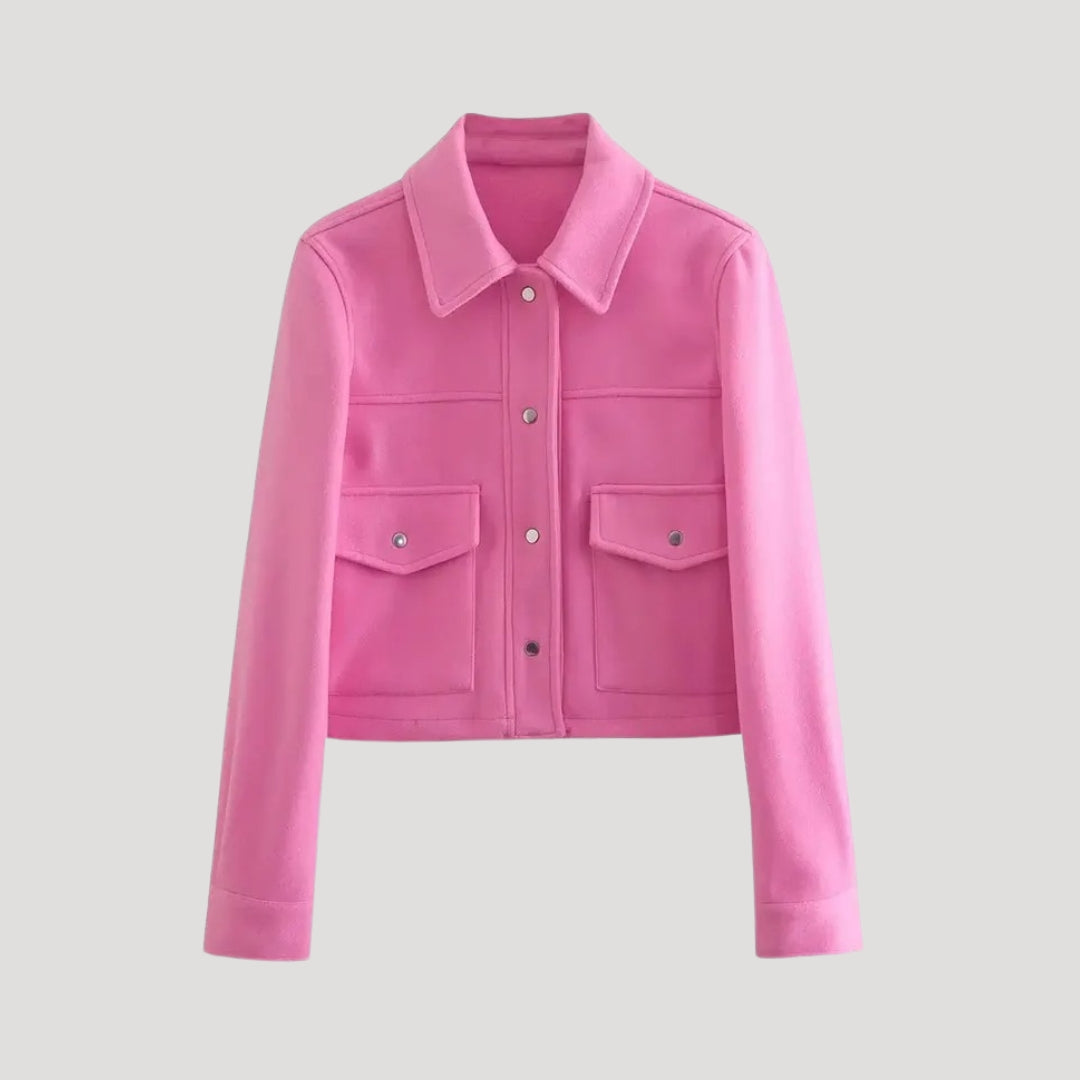 Chaqueta utilitaria corta de mezcla de lana: estilo urbano informal 6