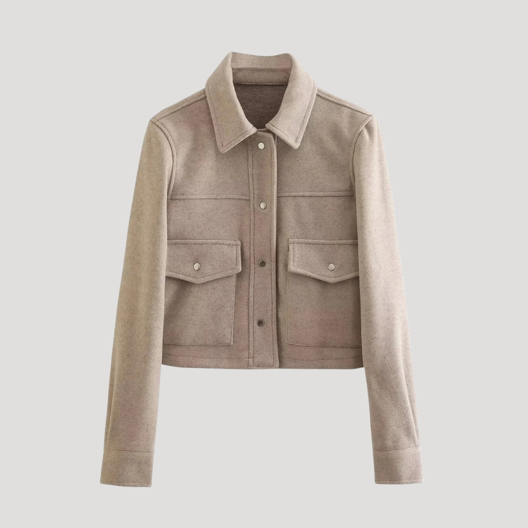 Chaqueta utilitaria corta de mezcla de lana: estilo urbano informal 8