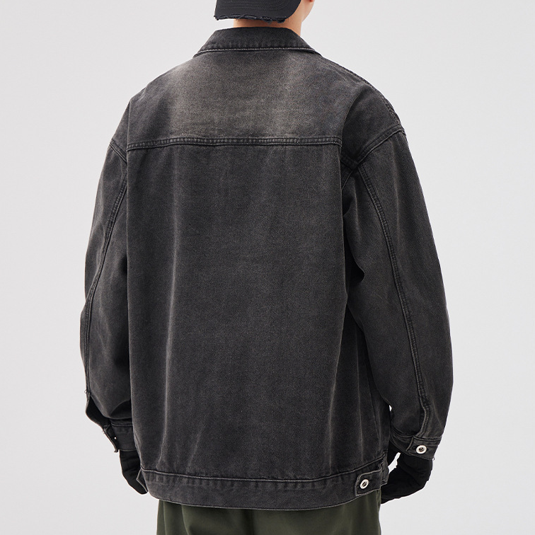 Chaqueta vaquera para hombre – Lavado vintage – Estilo urbano desgastado 4