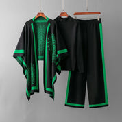 Conjunto de punto de 3 piezas – Tejido acanalado suave – Elegancia informal para estar en casa 4