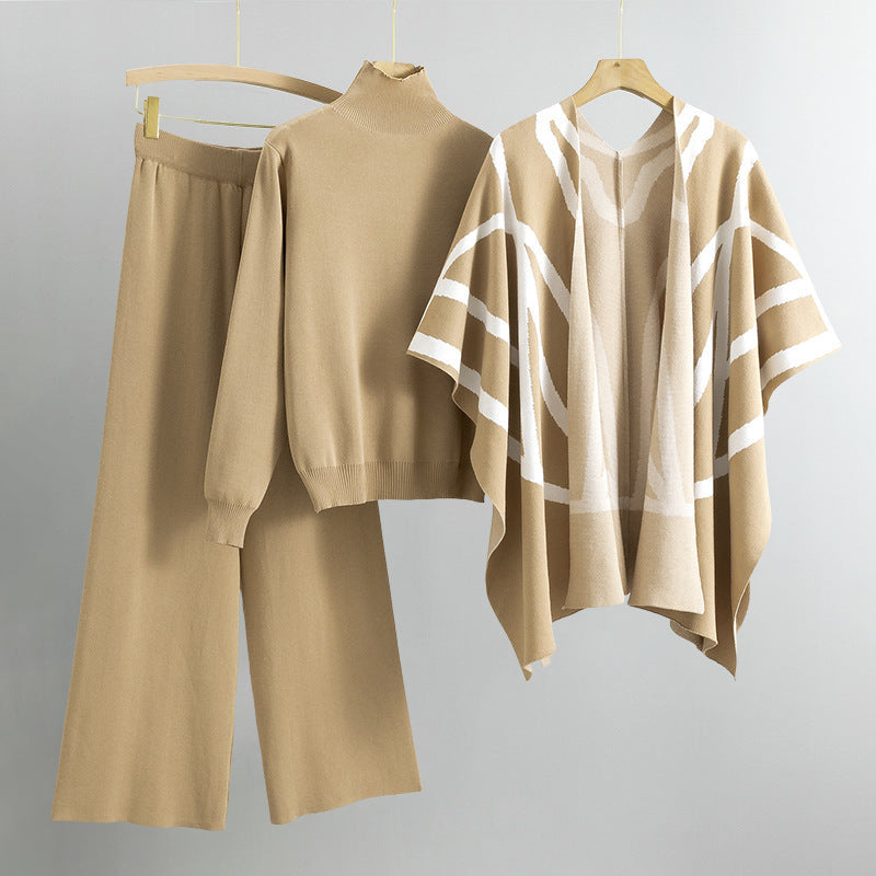 Conjunto de punto de 3 piezas: look de descanso de lujo 1