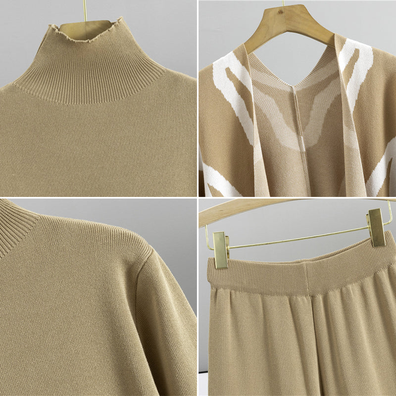 Conjunto de punto de 3 piezas: look de descanso de lujo 2