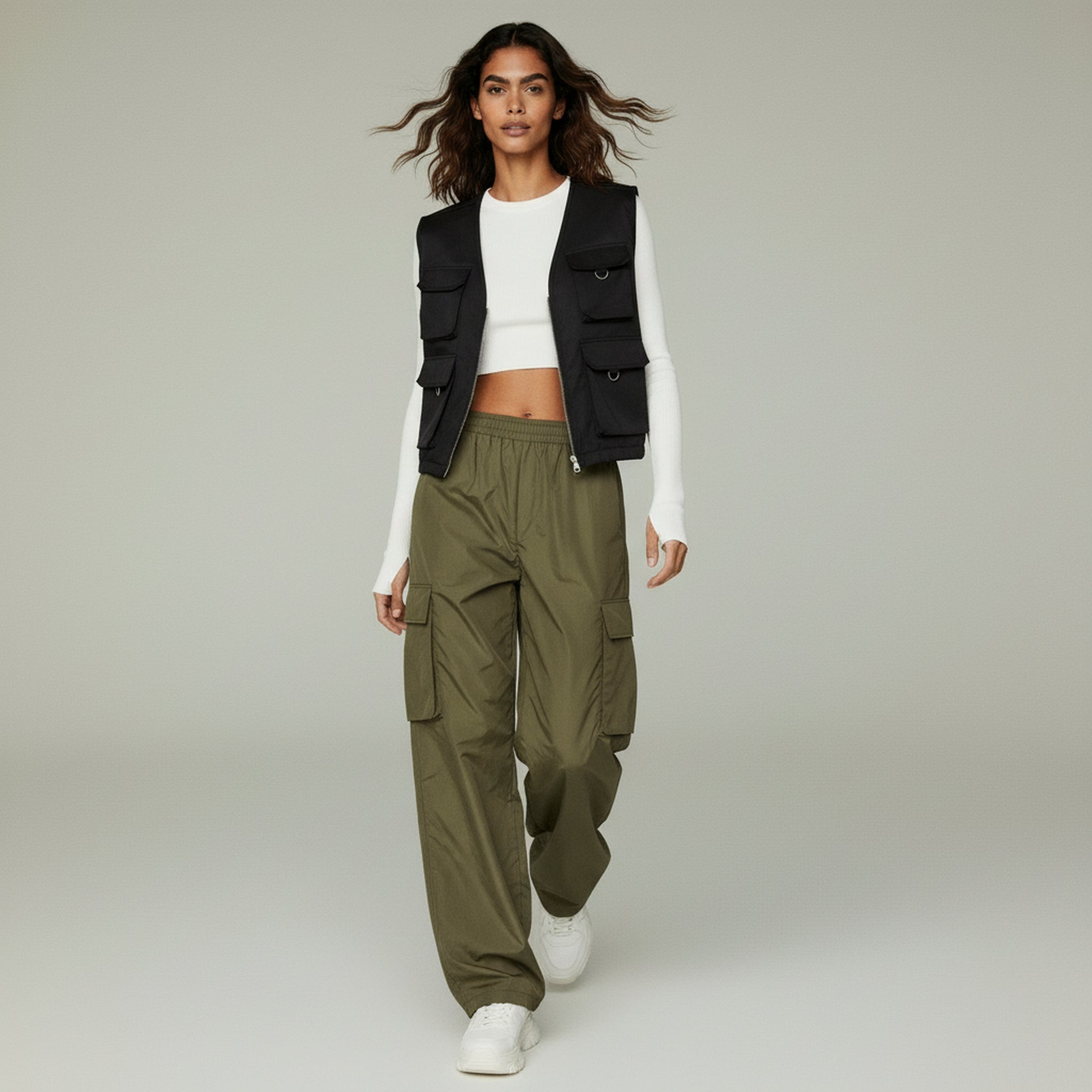 Pantalones cargo modernos para mujer 1