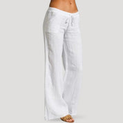 Pantalones de lino – Cintura con cordón – Corte holgado 3