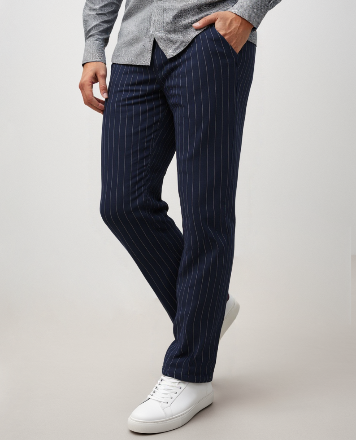 Pantalones de lino para hombre: pantalones de lino a rayas de corte relajado, ligeros y transpirables para un estilo informal de verano. 0