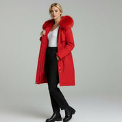 Parka acolchada con cuello de piel sintética: elegante abrigo de invierno para mujer 4