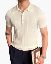 Polo acanalado – Corte entallado – Punto de algodón de inspiración retro 1