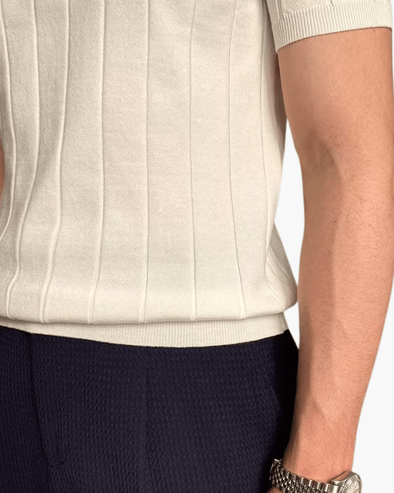 Polo acanalado – Corte entallado – Punto de algodón de inspiración retro 3