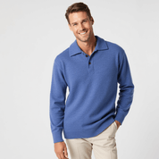Polo de lana merino para hombre – Cuello abotonado – Look informal y elegante 1