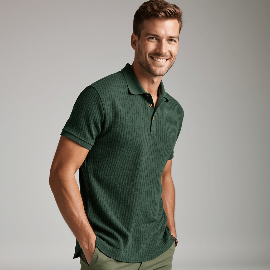 Polo de punto texturizado: look informal y elegante 1