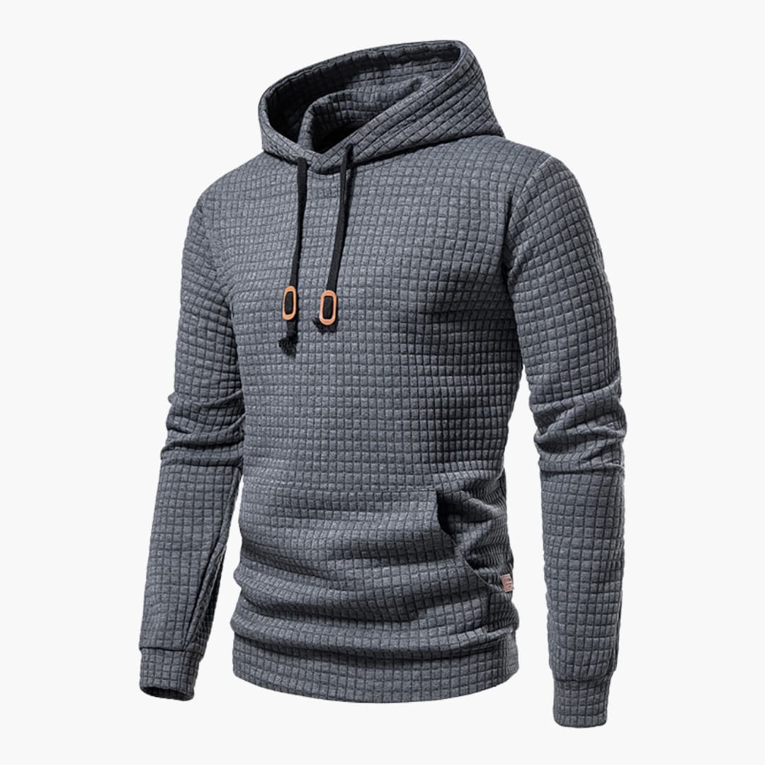 Sudadera con capucha para hombre – Textura acolchada – Corte informal blanco 11